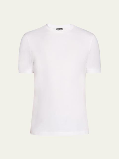 GIORGIO ARMANI Men's Textured Stretch T-Shirt