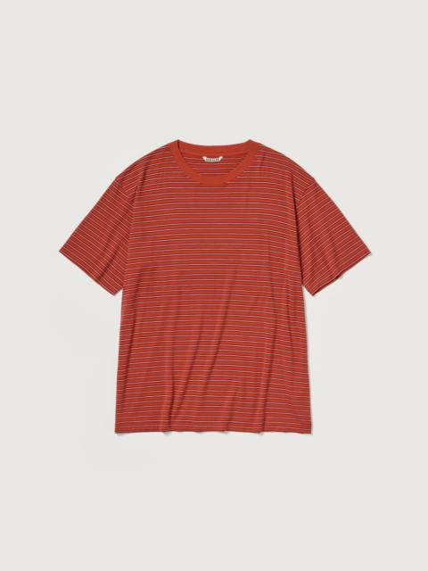 AURALEE SOFT SMOOTH WOOL STRIPE JERSEY TEE