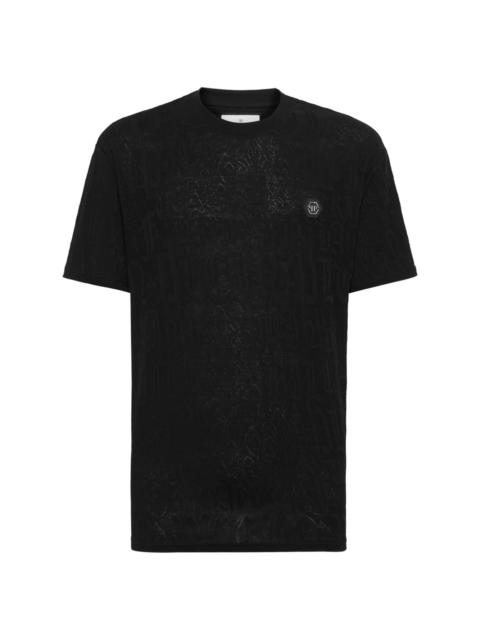 monogram-pattern cotton T-shirt