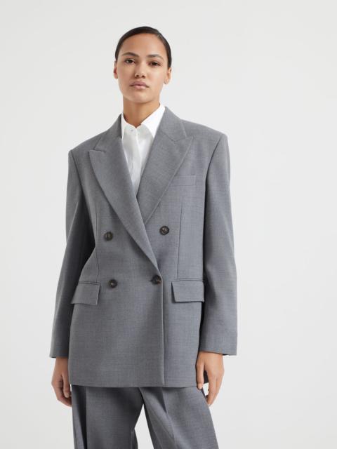 Brunello Cucinelli Virgin wool panama blazer with monili