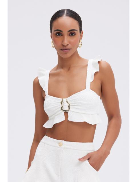 PatBO BREEZE JACQUARD FLUTTER TOP