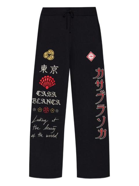 CASABLANCA embroidered drawstring trousers