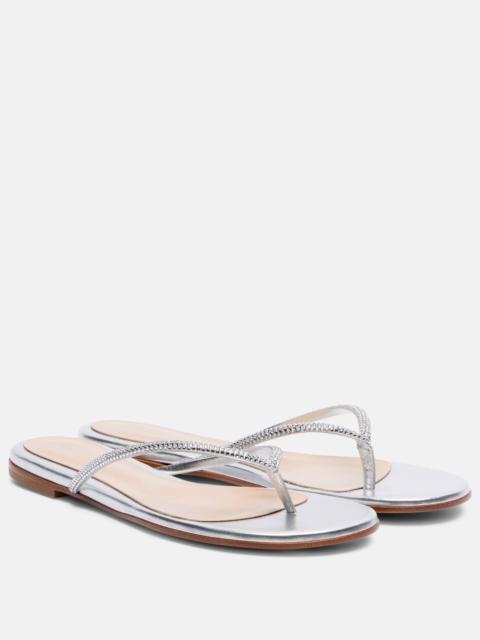 Gianvito Rossi India metallic leather thong sandals