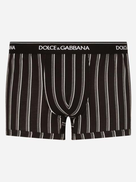 Dolce & Gabbana Two-way-stretch cotton boxers with striped print