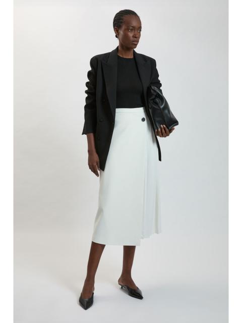 KAREN MILLEN Compact Stretch Pleated Midi Kilt Skirt