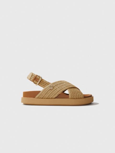 maje Raffia-effect flat sandals