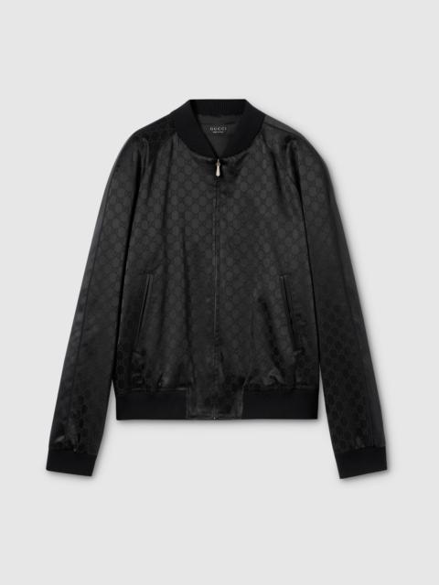 GUCCI GG cotton satin zip jacket with piping