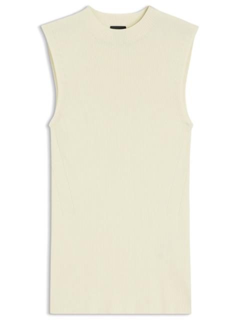 BOSS RIBBED TOP WITH MOCK NECKLINE