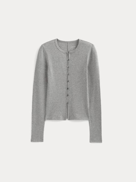 EVERLANE LUXE RIB BUTTON-UP TOP