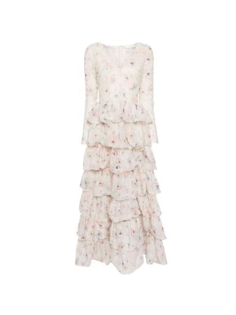 Halliday floral-print gown