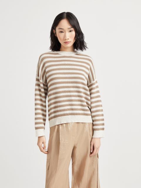 Brunello Cucinelli Striped dazzling cotton sweater