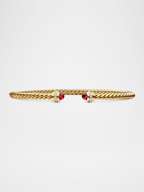 DAVID YURMAN Cablespira Bracelet with Gemstone in 18K Gold, 3mm