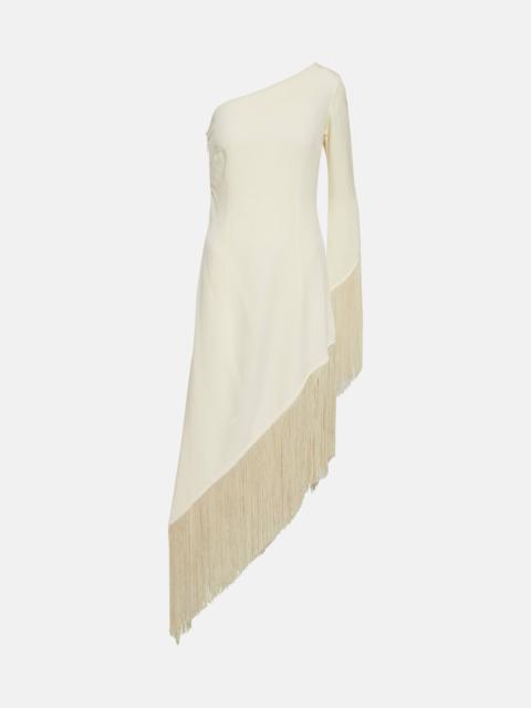 Taller Marmo Aventador fringed one-shoulder midi dress
