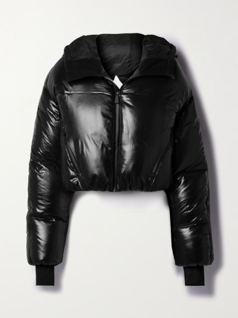 Aztech Mountain Daisy Nuke cropped quilted glossed-shell down jacket Black