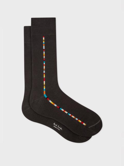 Paul Smith Grey 'Signature Stripe' Central Trim Socks
