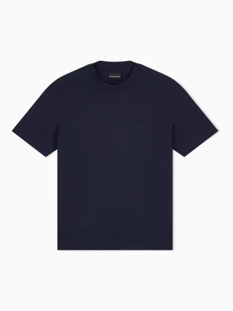 EMPORIO ARMANI JERSEY T-SHIRT WITH MICRO EAGLE EMBROIDERY