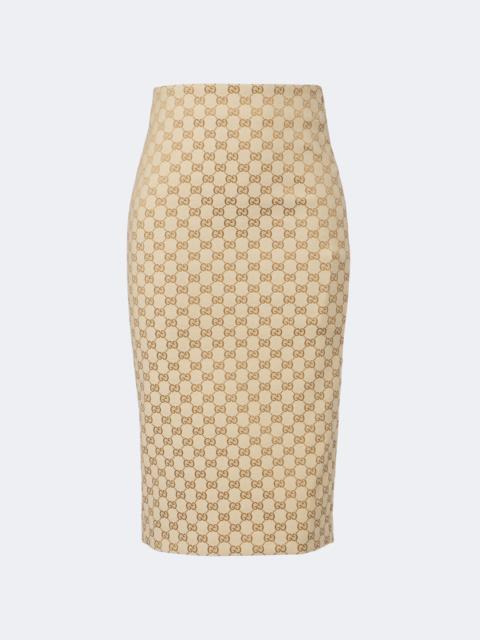 GUCCI GG canvas cotton-blend pencil skirt