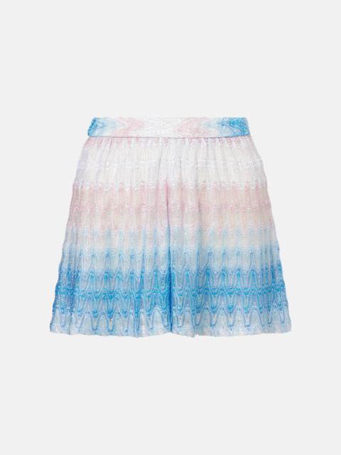 Missoni Perforated high-rise lamé skort
