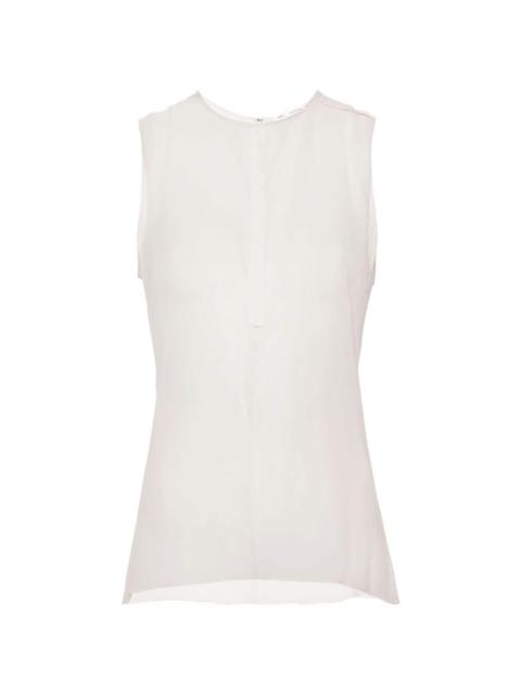 AMI Paris semi-sheer silk top