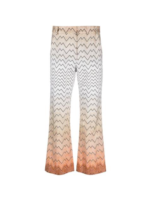 zigzag cropped trousers