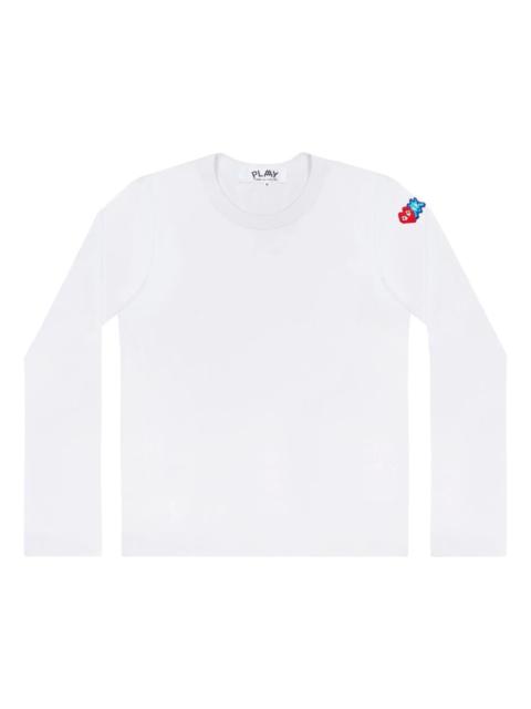Comme des Garçons PLAY COMME des GARCONS PLAY SS25 x Invader Double Pixel Heart Long Sleeve T-Shirt 'White' AZ-T330-051-3
