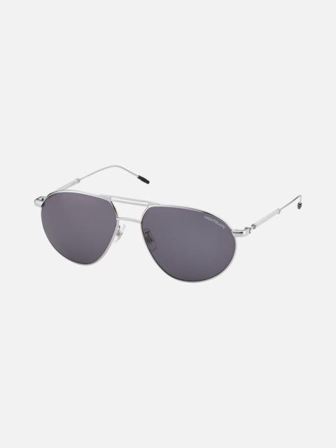 Montblanc Square Silver-Colored Metal Frame Sunglasses