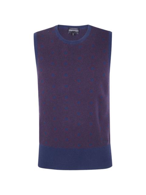 EMPORIO ARMANI diamond-pattern wool vest