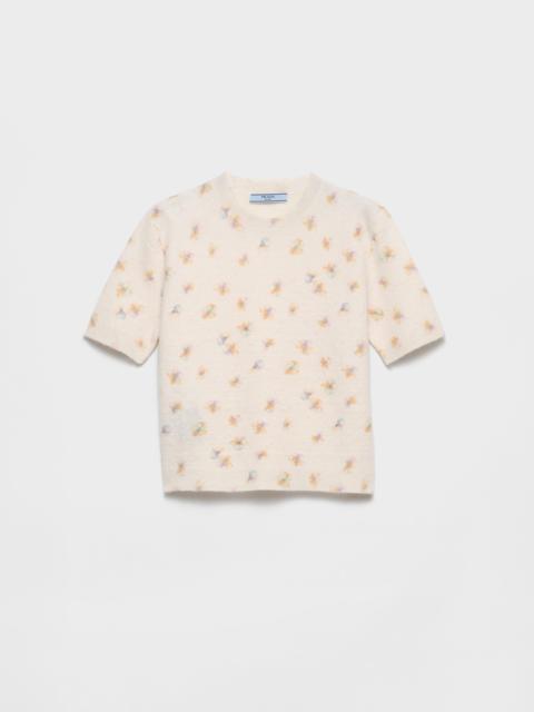 Prada Floral print wool crew-neck sweater