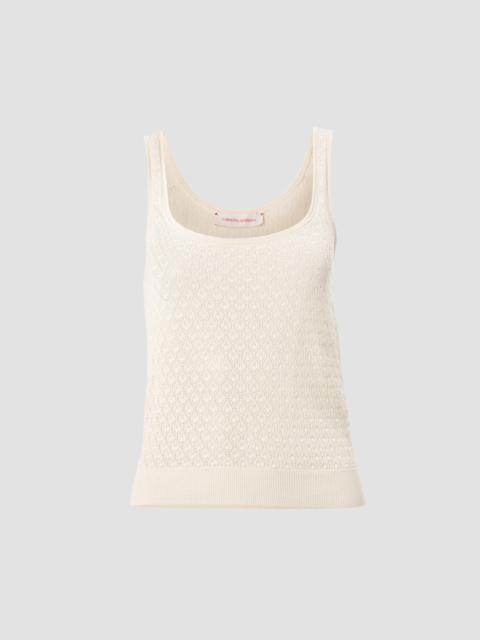 CAROLINA HERRERA Women's Pointelle-Knit Scoopneck Tank - Pearl
