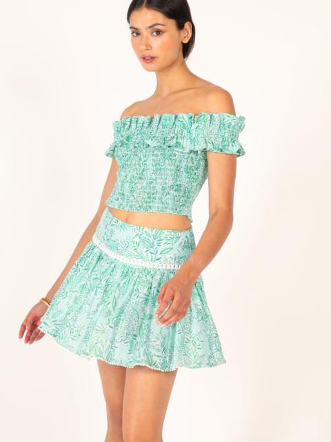 Poupette St Barth Mini Skirt Angele - Green Palmarosa