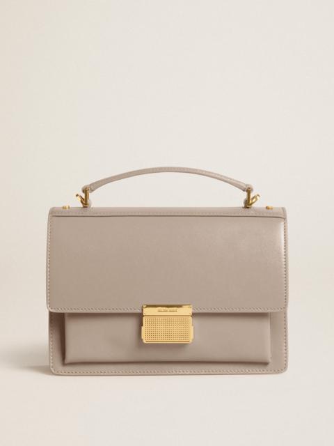 Venezia Bag in beige boarded leather with gold details