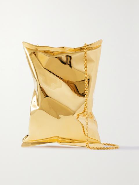 Anya Hindmarch Crisp Packet Gold-tone Clutch