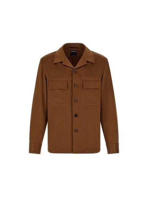 ZEGNA ZEGNA Brown Oasis Cashmere Overshirt New & Authentic (Men's