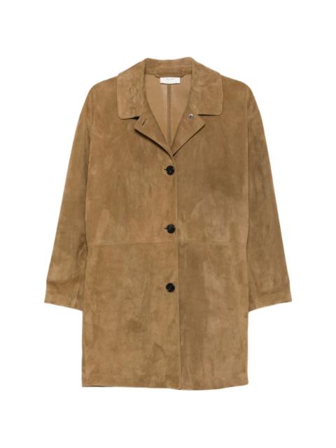 The Row Damir suede button-up coat