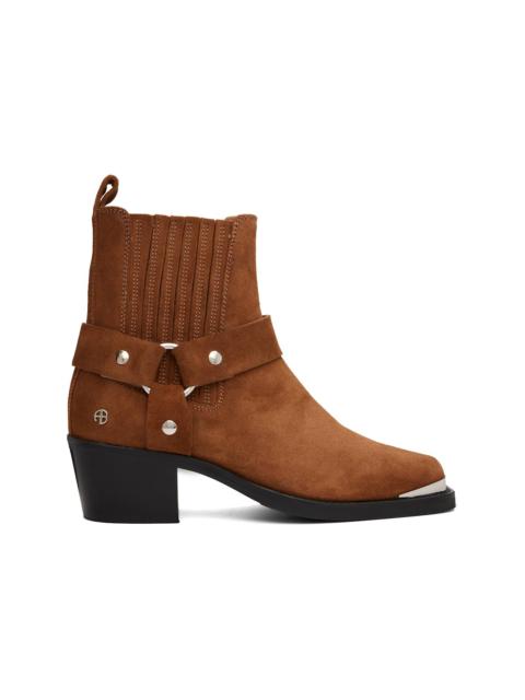ANINE BING Tan Mid Biker Boots