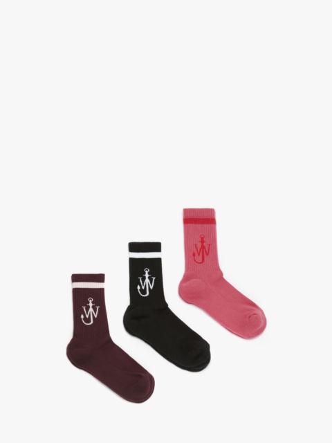 JW Anderson SHORT ANCHOR LOGO SOCKS - BUNDLE