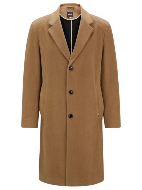 BOSS REGULAR-FIT COAT IN MOLESKIN