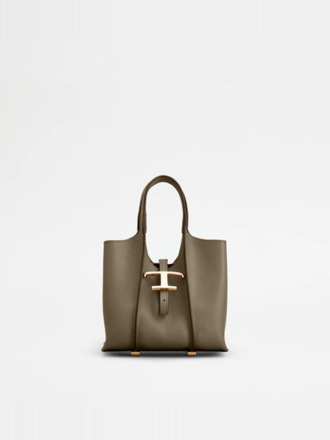 Tod's T TIMELESS SHOPPING BAG IN LEATHER MICRO - BEIGE