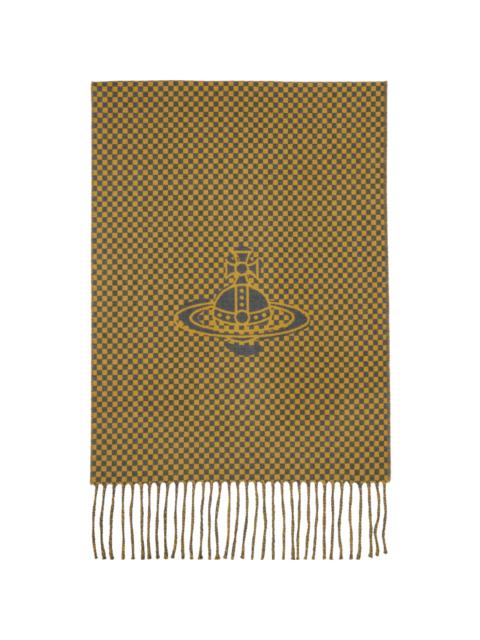 Vivienne Westwood Yellow & Gray Checkmate Scarf