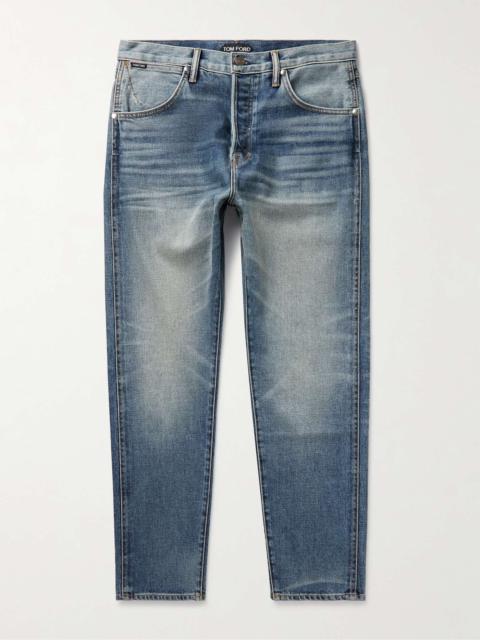 Slim-Fit Garment-Washed Selvedge Jeans