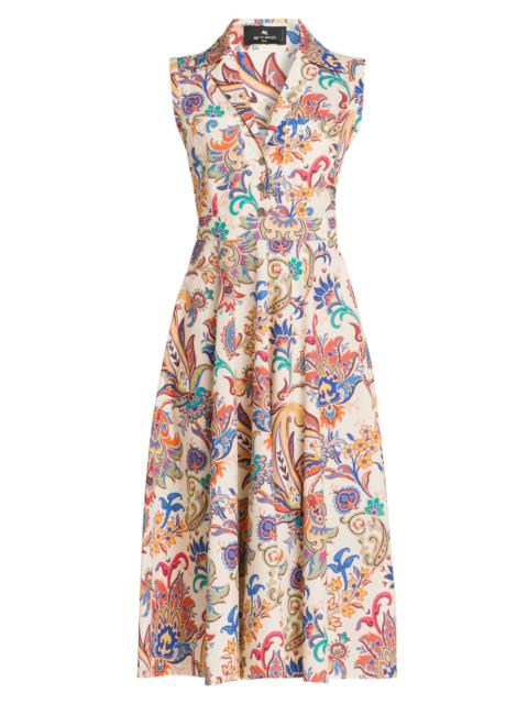 Etro Women's Tapestry Floral Sleeveless Shirtdress - Stampa Bianco