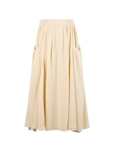 rabanne pleated patch-pocket midi skirt