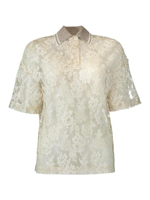 Brunello Cucinelli Shiny Collar Precious Pullover