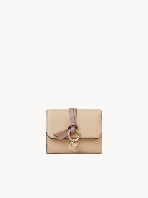 Chloé SMALL ALPHABET TRI-FOLD IN GRAINED LEATHER