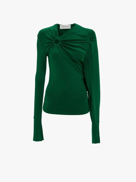 Victoria Beckham Gathered Detail Top In Emerald