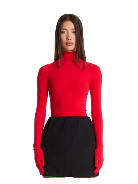 Red High-Neck Top