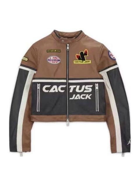 Jordan (WMNS) Air Jordan x Travis Scott Cactus Jack Leather Jacket (Asia Sizing) 'Archaeo Brown' DX6169-256