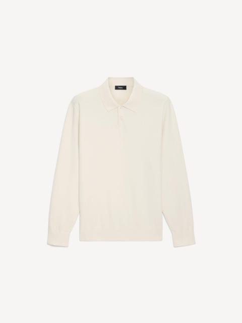 Theory Goris Long-Sleeve Polo Shirt in Light Bilen