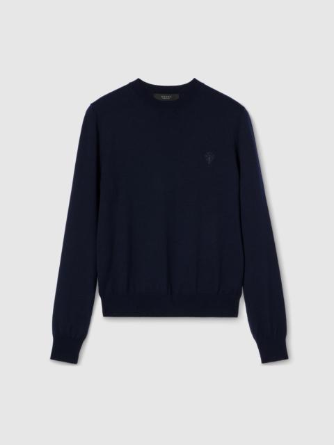 GUCCI Knit wool sweater with embroidery