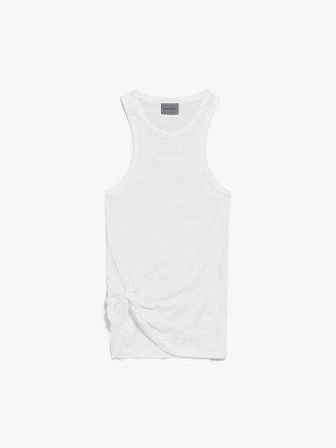 BALENCIAGA Women's Knotted Tank Top in White